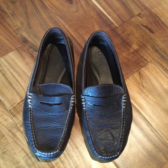 ✔️LL Bean Leather Driving Loafers Mens Size 10 - Picture 3 of 8